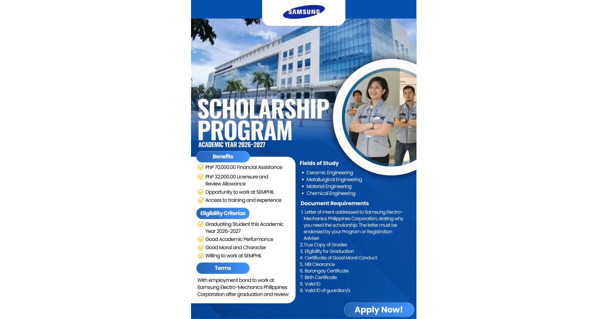 Semphil Micro Samsung Electro Mechanics Philippines (SEMPHIL) Scholarship Program