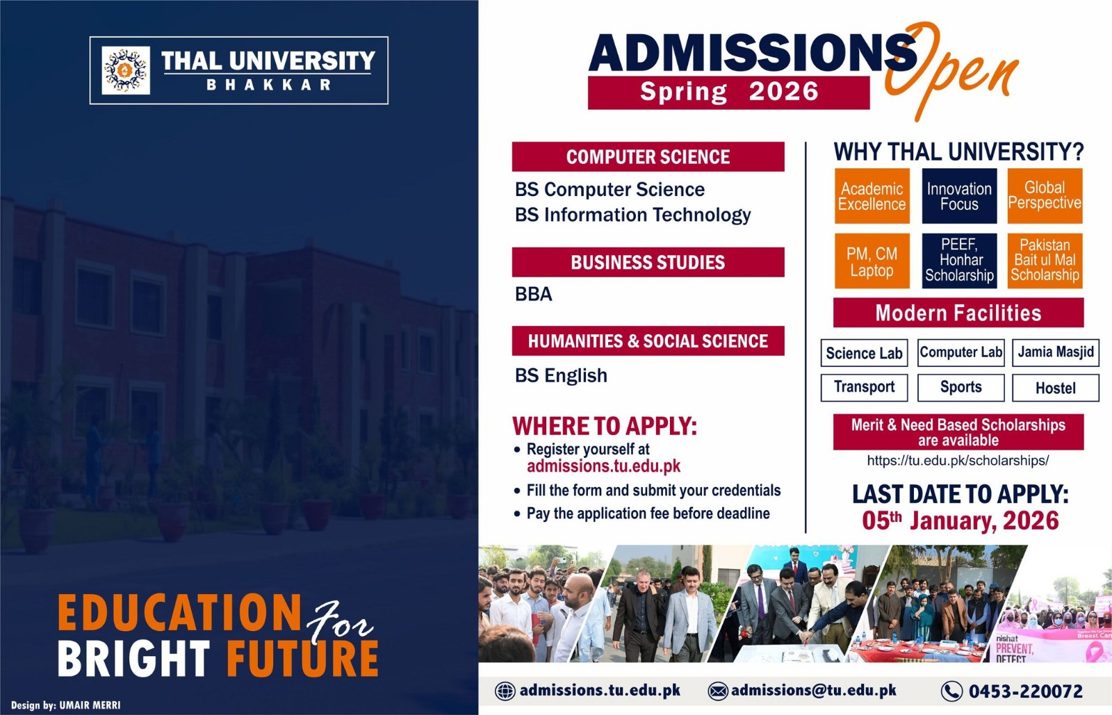 Thal University (TU) Admission 2026 admission advertisement Thal University (TU) Admission 2026 admission advertisement