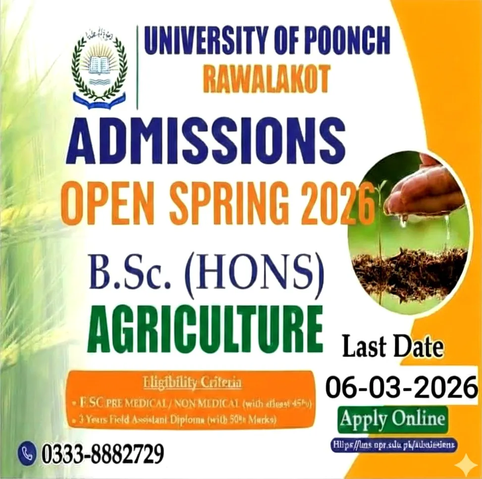 University of Poonch Rawlakot (UPR) Admission 2026 admission advertisement University of Poonch Rawlakot (UPR) Admission 2026 admission advertisement