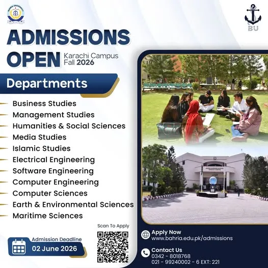 Bahria University Karachi Campus (BU) - Under Graducate / Graduate Admissions (Fall Admissions 2026)
