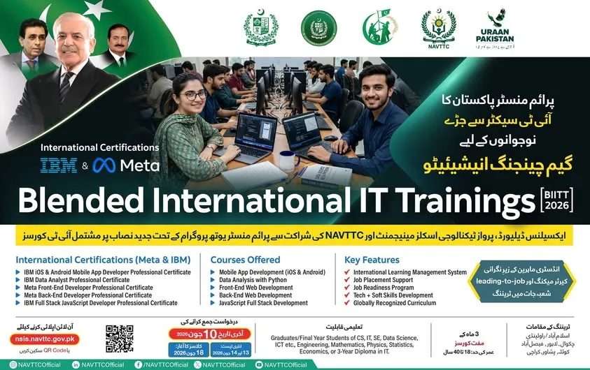 National Vocational & Technical Training Commission (NAVTTC) Islamabad Session 2026 admission advertisement National Vocational & Technical Training Commission (NAVTTC) Islamabad Session 2026 admission advertisement