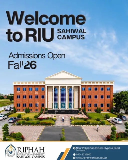 Riphah International University Sahiwal Campus Admission 2026 admission advertisement Riphah International University Sahiwal Campus Admission 2026 admission advertisement
