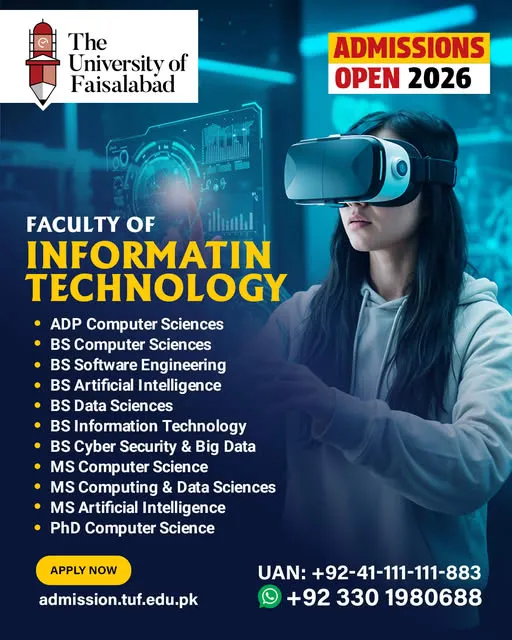 The University of Faisalabad (TUF) - BS (Faculty of IT Admissions 2026)