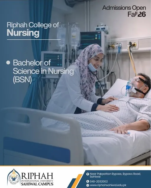 Riphah International University Sahiwal Campus - BS Nursing (BS Nursing Admissions 2026)