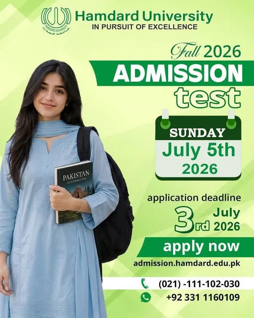 Hamdard University Karachi (Hamdard) - Undergraduate Programs (Fall Admissions 2026)