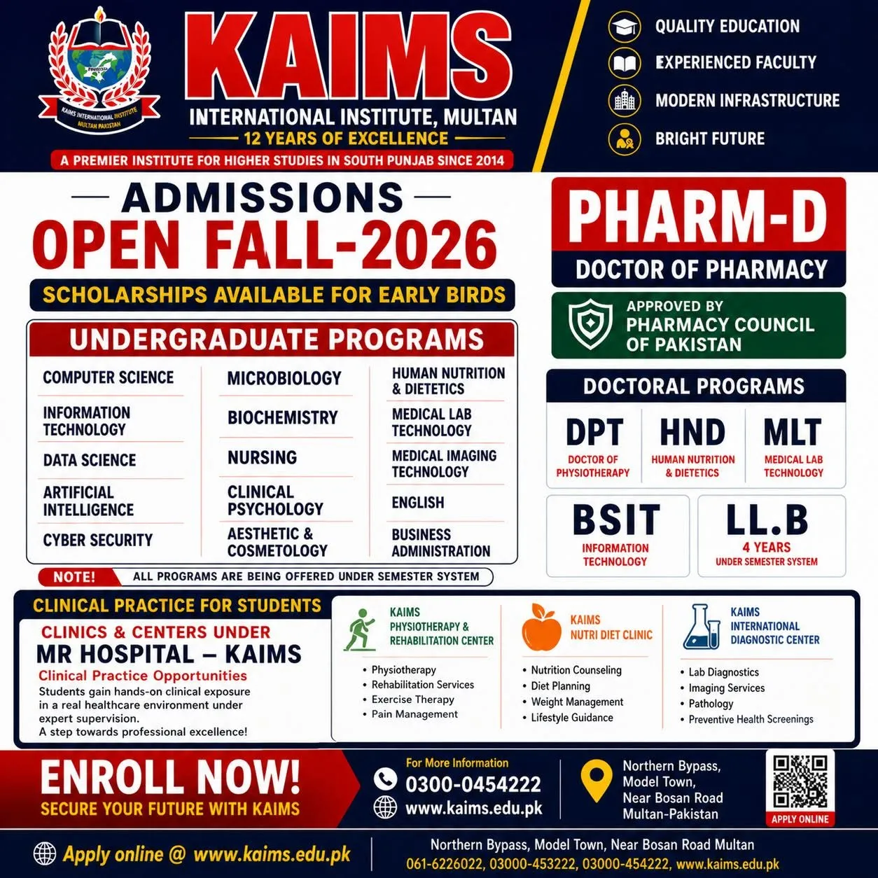 Kaims International Instituite Sciences - Undergraduate Programs (Fall Admissions 2025)