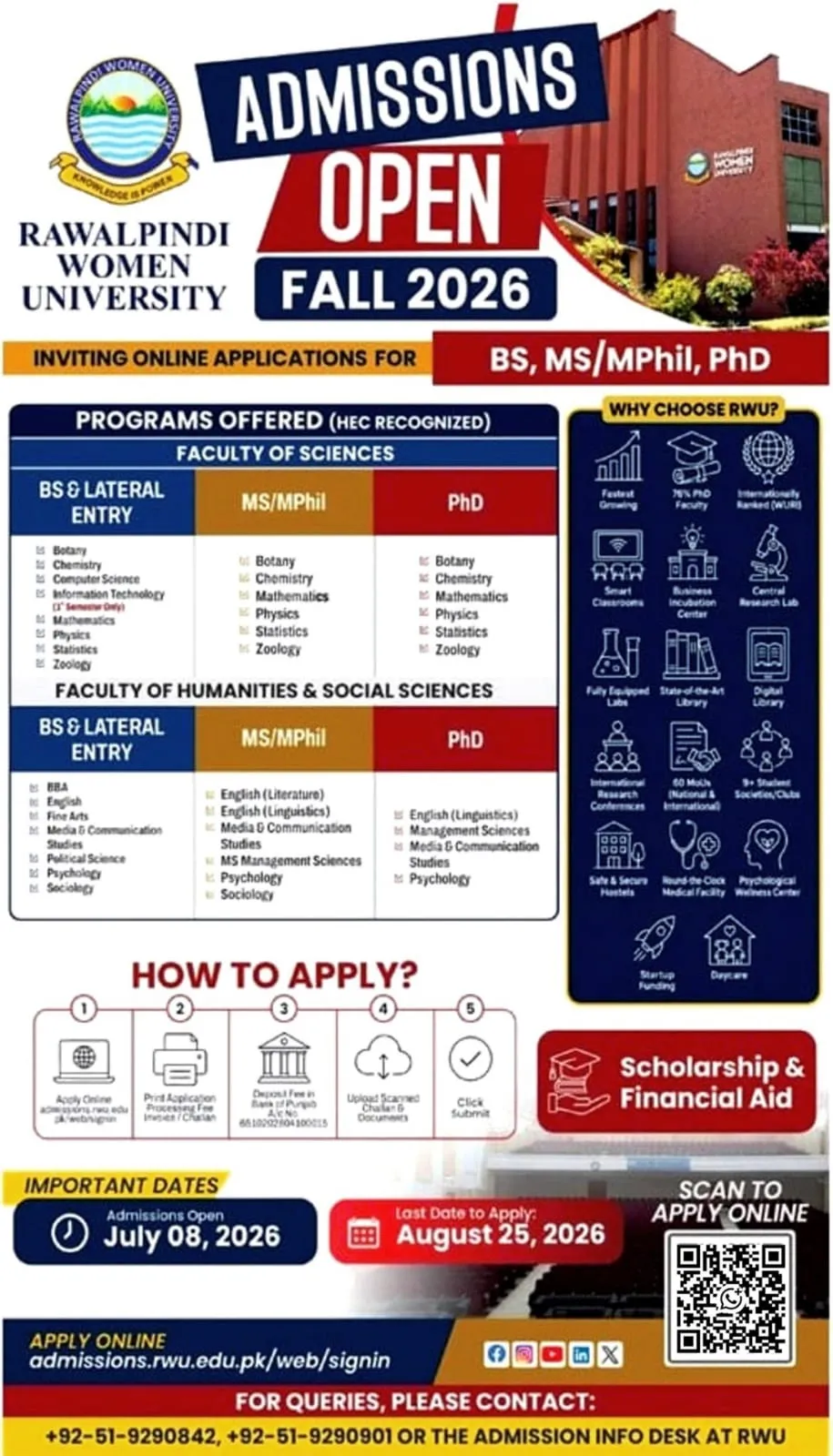 University of Rawalpindi (UOR) - Under Graducate / Graduate / Post Graduate Programs (Fall Admission 2026)