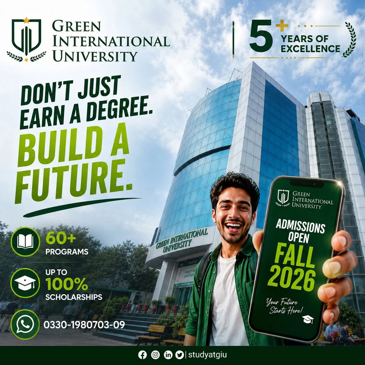 Green International University (TGIU) - Under Graducate / Graduate / Post Graduate Programs (Fall Admission 2026)