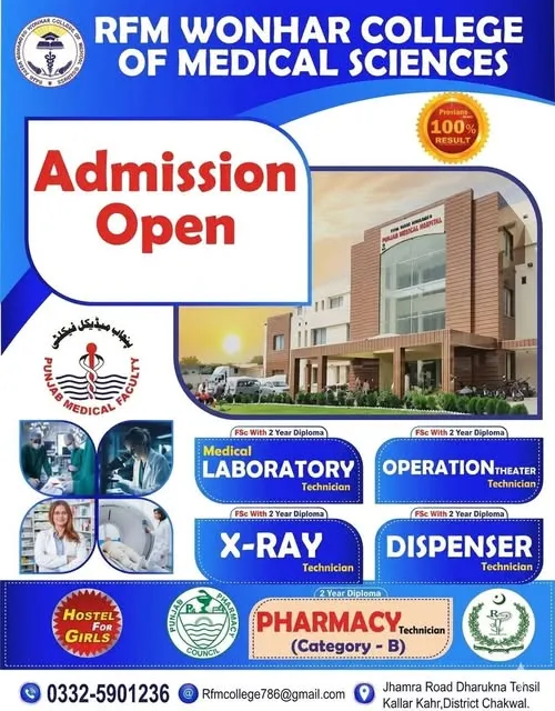 Raja Fateh Muhammad Wonhar Welfare Hospital - Nursing Programs (Nursing Program Admissions 2026)