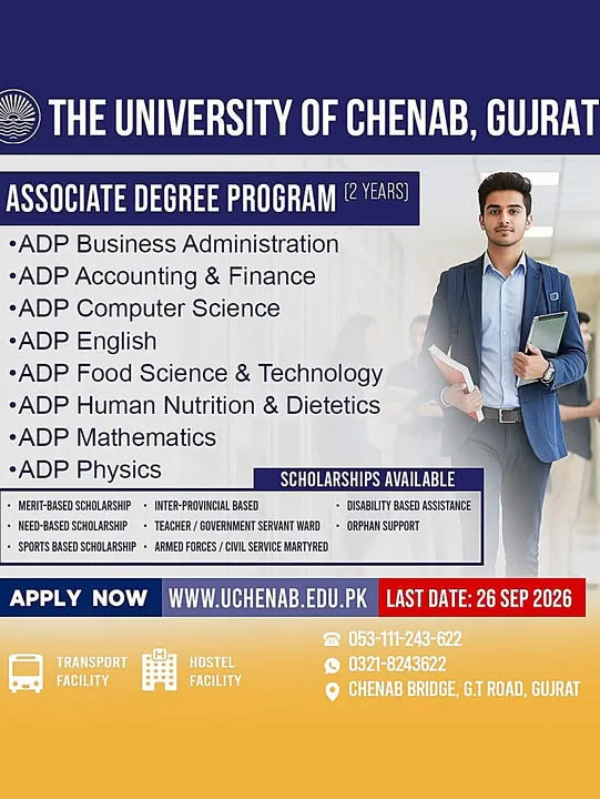 University of Chenab (UC) Admission Notice ADP Fall Admissions 2026