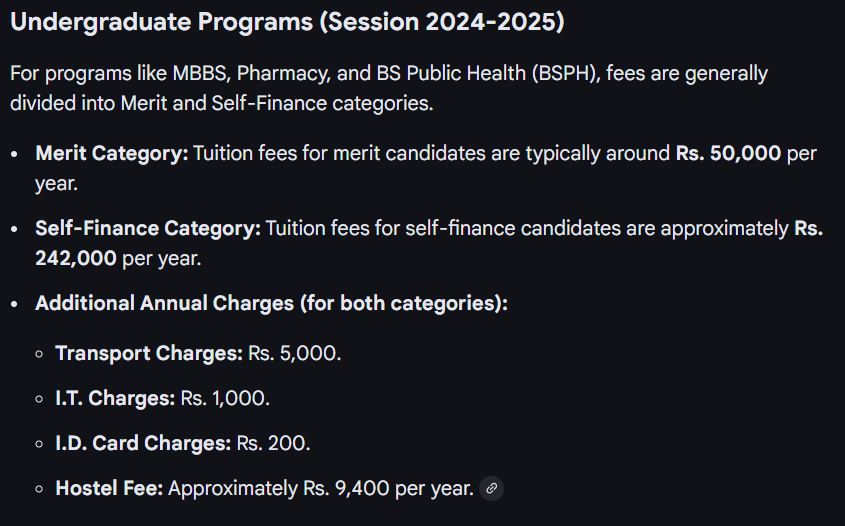 Peoples University of Medical & Health Sciences for Women (PUMHSW) MBBS Fee Structure 2026