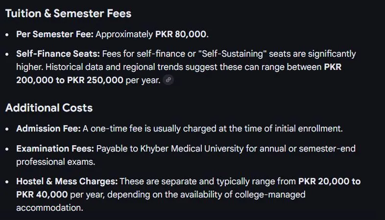 Bannu Medical College (BMC) MBBS Fee Structure 2026