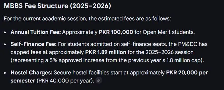 Nowshera Medical College (NMC) MBBS Fee Structure 2026