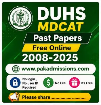 DUHS MDCAT Past Papers Online Free Quizzes
