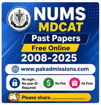NUMS MDCAT Past Papers Free Quizzes