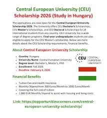 The Central European University Scholarship 2026 for International Students