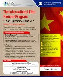 The International Elite Pioneer Program at Fudan University China Scholarship Information
