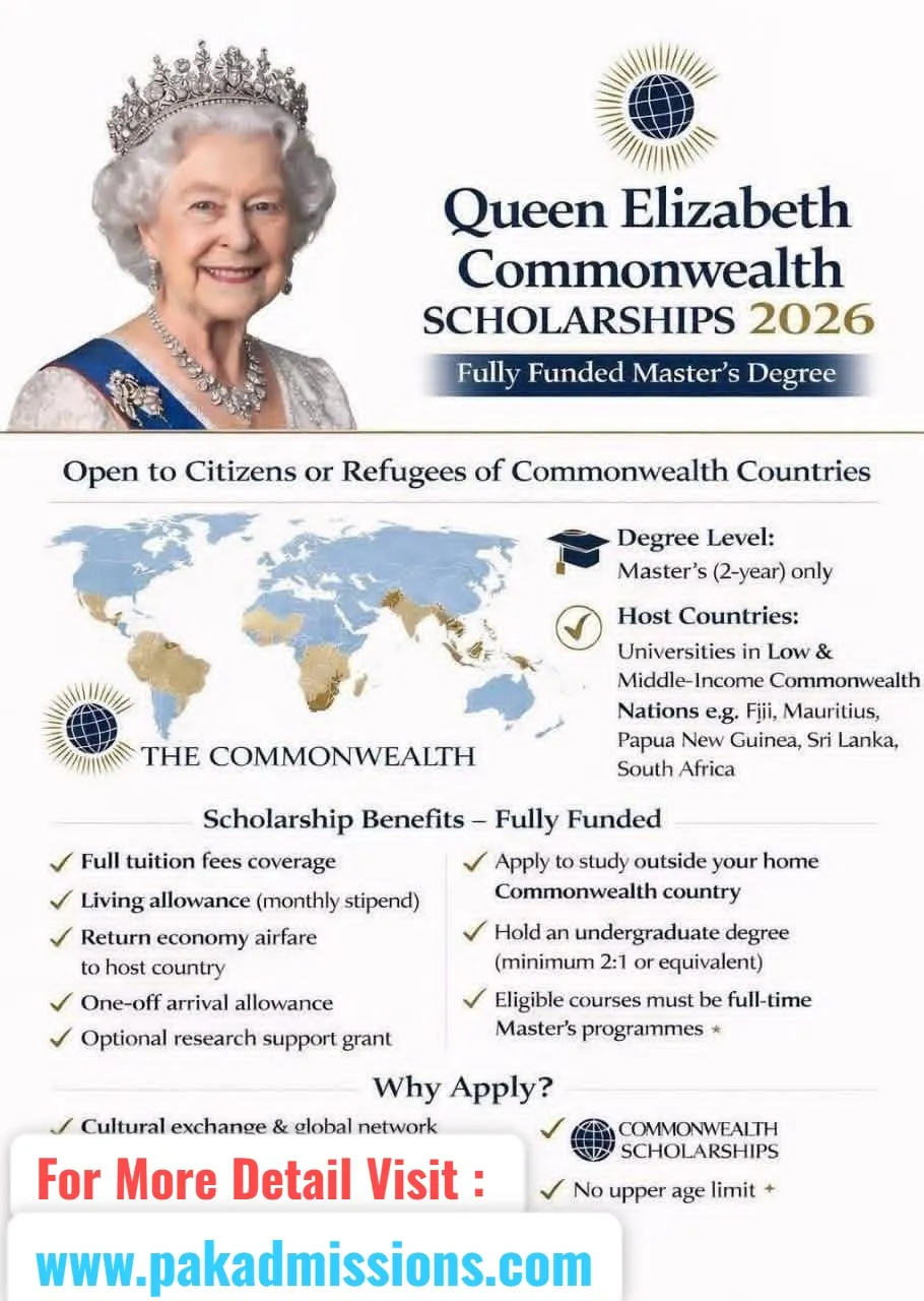 University of Queen Elizabeth Commonwealth Scholarship   Scholarship Information