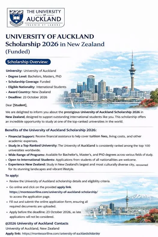 University of Auckland Scholarships in Newzealand