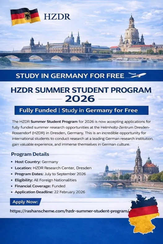 HZDR Summer Student Program 2026 in Germany Scholarship Information
