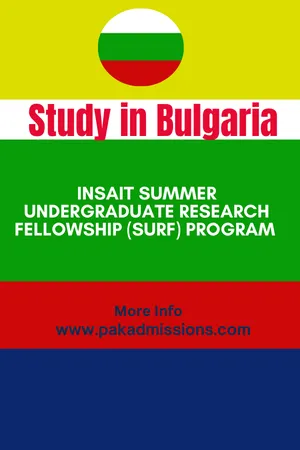 INSAIT Summer Undergraduate Research Fellowship (SURF) Program in Bulgaria Scholarship Information INSAIT Summer Undergraduate Research Fellowship (SURF) Program in Bulgaria Scholarship Information