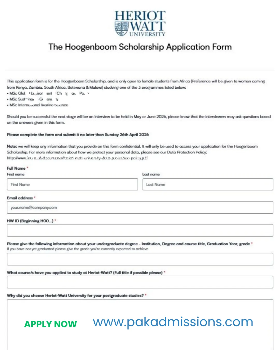 Hoogenboom Scholarship for Women in United Kingdom Scholarship Information Hoogenboom Scholarship for Women in United Kingdom Scholarship Information
