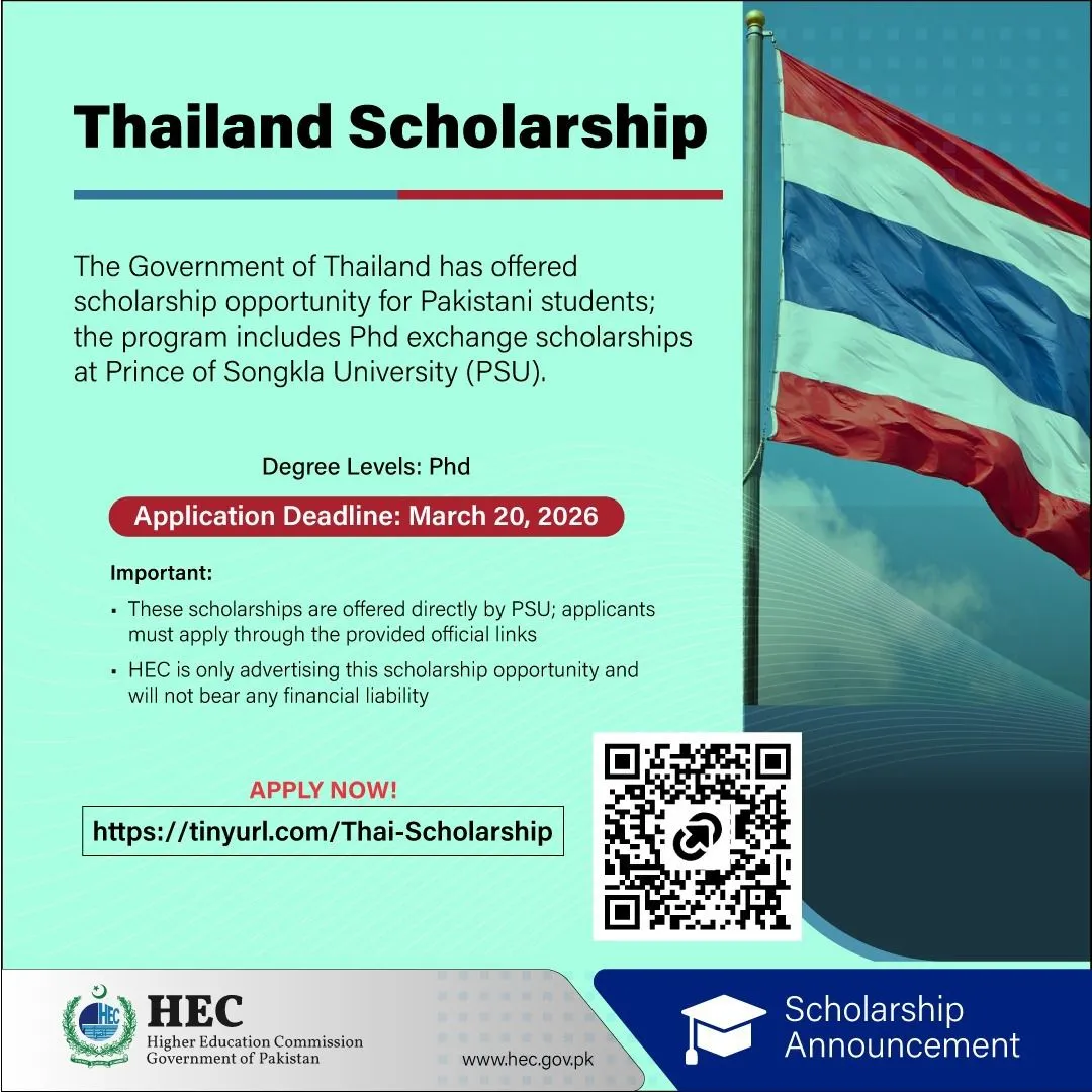 Scholarship Opportunity for Pakistani Students in Thailand