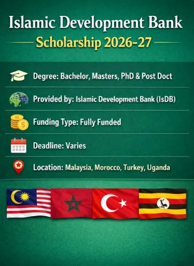 Islamic Development Bank Scholarship Opportunities in Türkiye