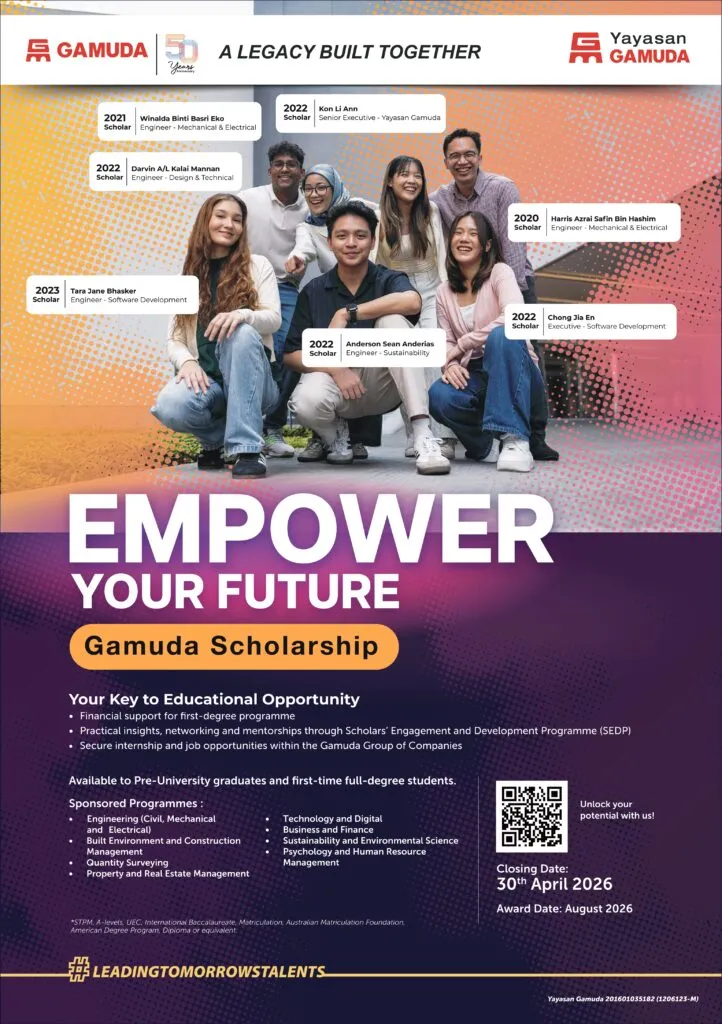 Gamuda Scholarship for Malaysian Undergraduate Students