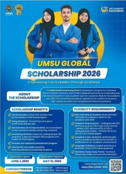 UMSU Global Fully Funded Scholarship in Indonesia