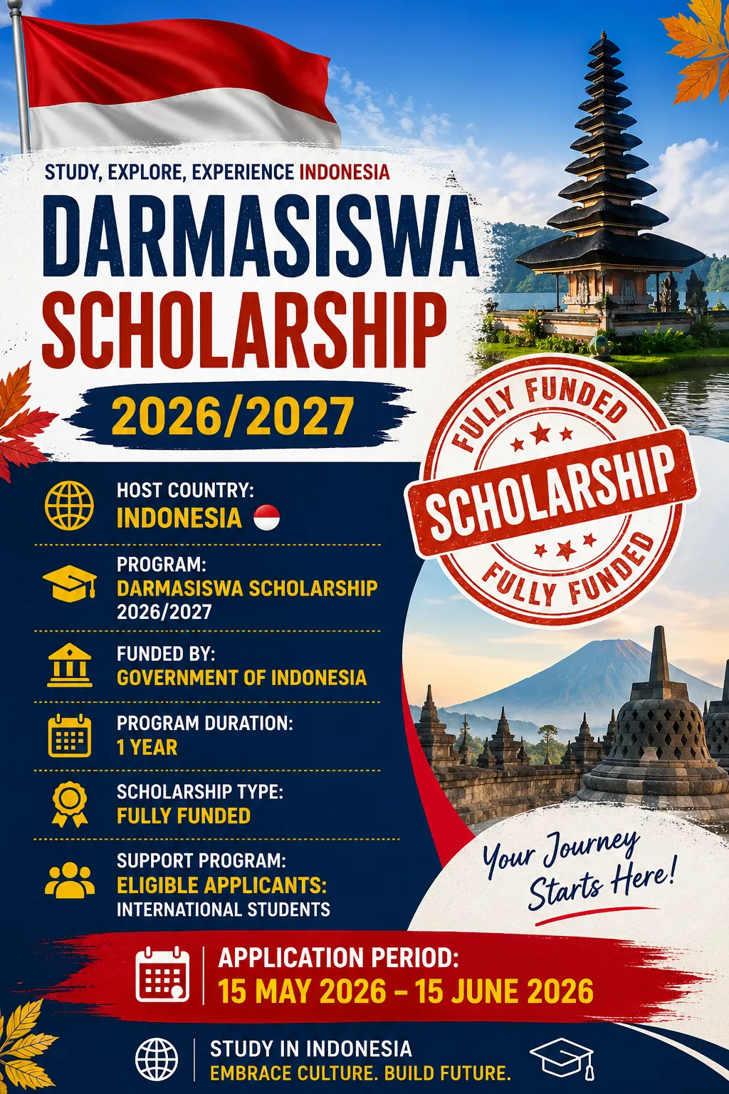 Darmasiswa Scholarship 2026/2027 in Indonesia Scholarship Information
