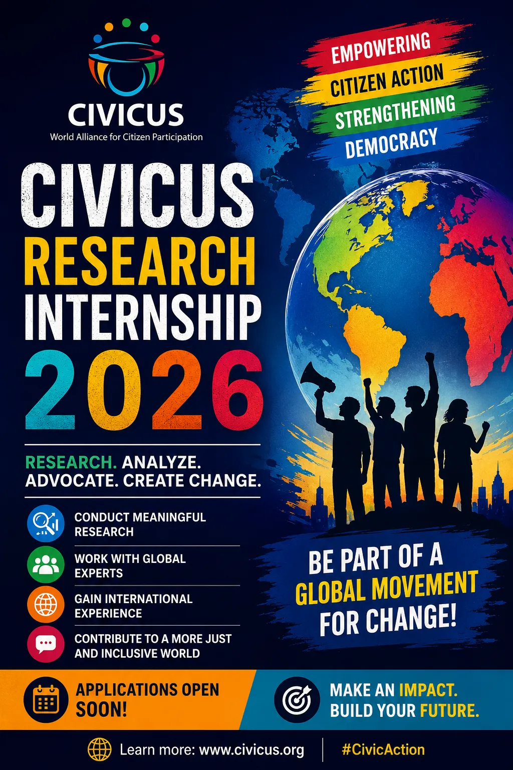CIVICUS Research Internship Scholarship Information