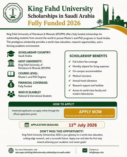 The Fully Funded King Fahd University Scholarship for Pakistani Students