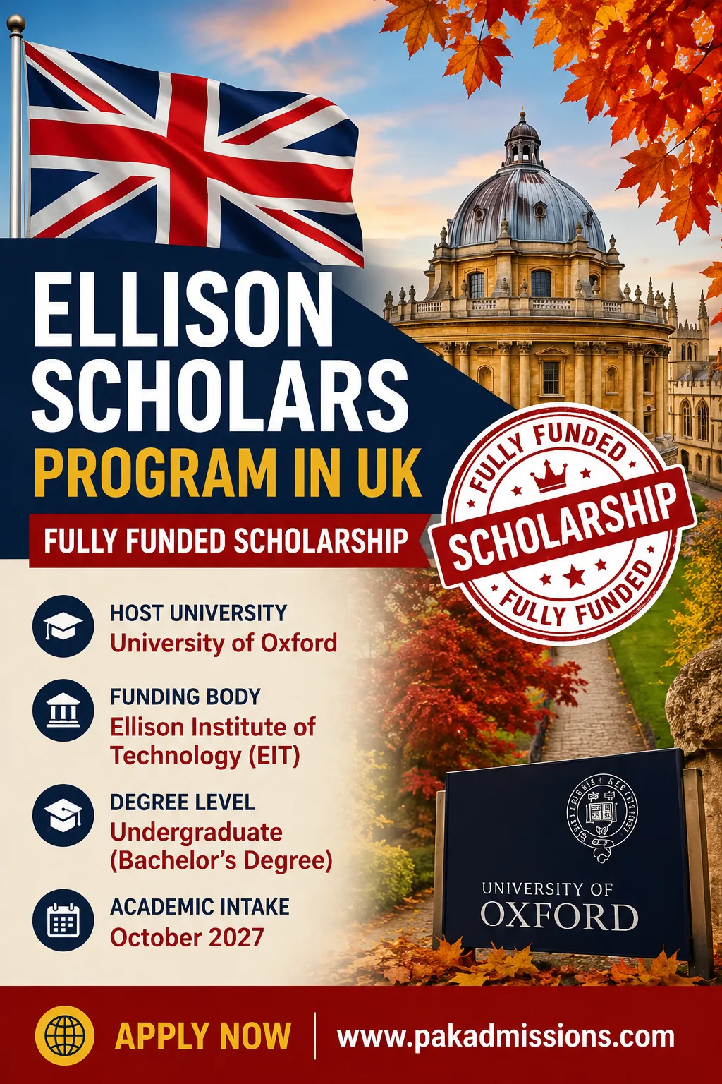 Ellison Scholars Program at Oxford University (UK)