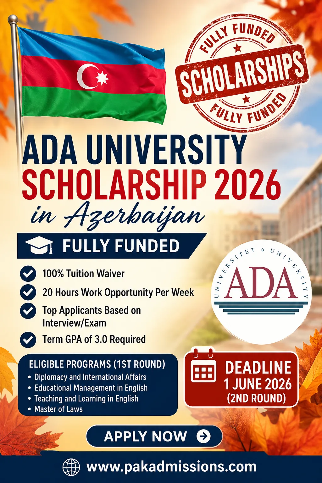 ADA University Scholarship 2026 in Azerbaijan