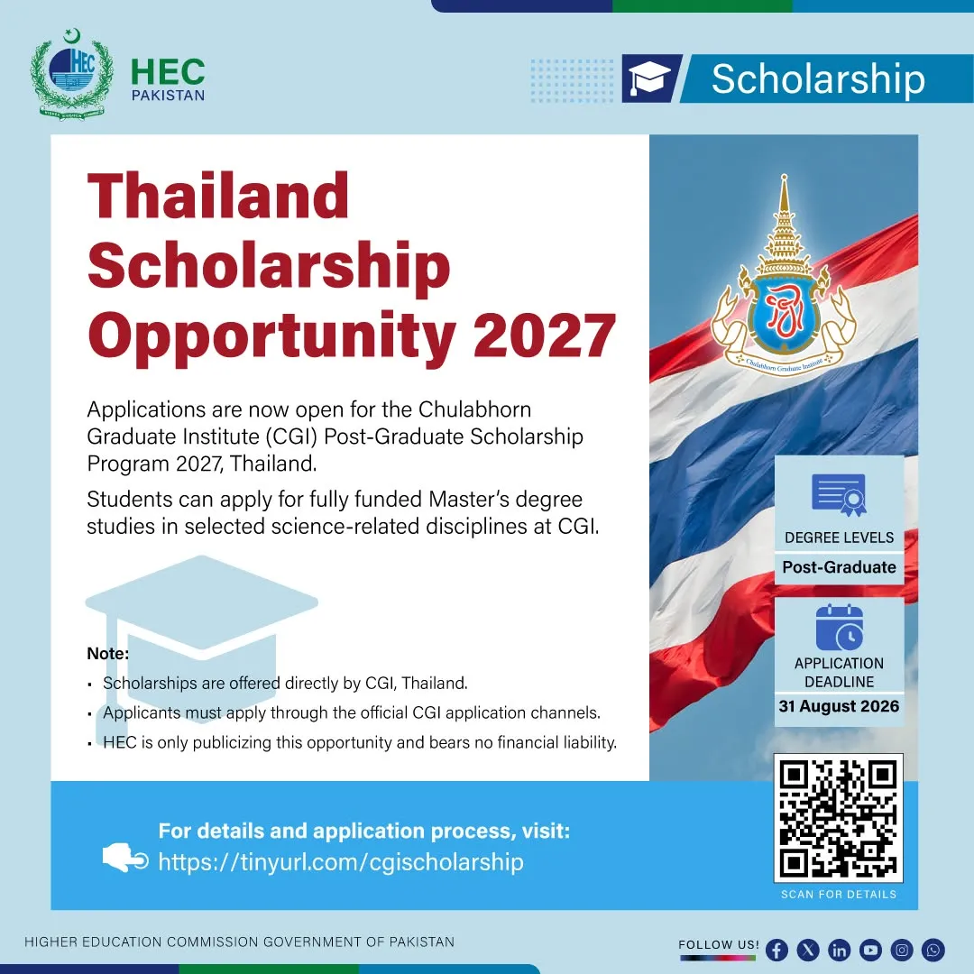Chulabhorn Graduate Institute Scholarship in Thailand