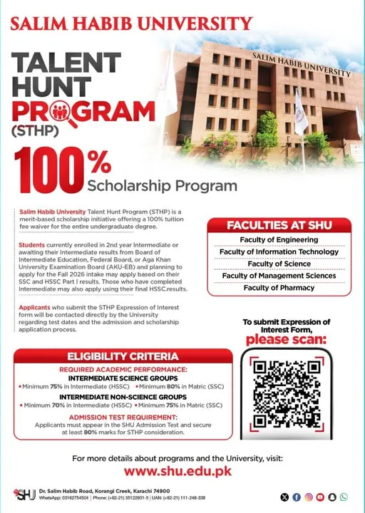 Salim Habib University Talent Hunt Program (STHP)