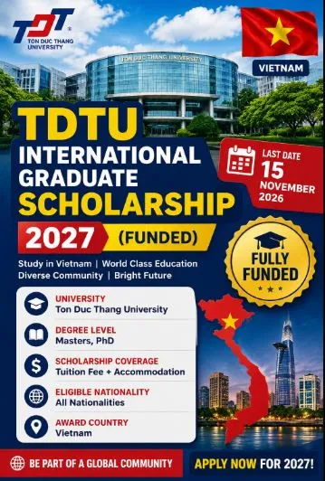 Ton Duc Thang University (TDTU) Scholarship  n Vietnam Scholarship Information