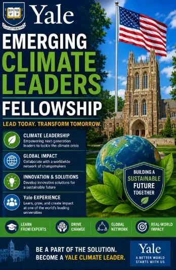 Yale Emerging Climate Leaders Fellowship Scholarship Information Yale Emerging Climate Leaders Fellowship Scholarship Information