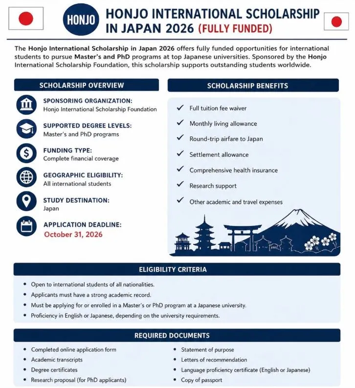 The Honjo International Scholarship Foundation in Japan