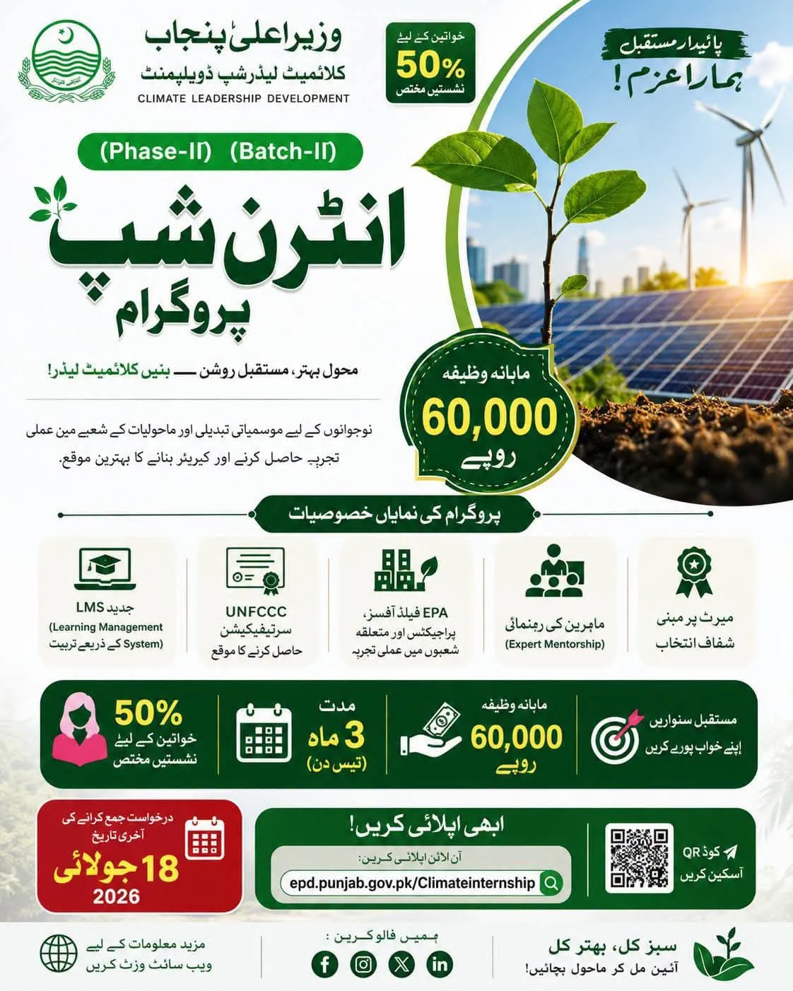 CM Punjab Climate Leadership Internship Scholarship Information CM Punjab Climate Leadership Internship Scholarship Information