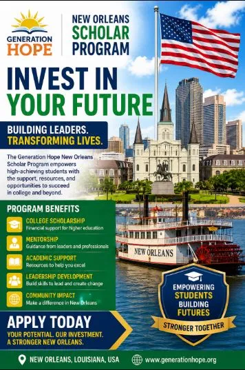 Generation Hope New Orleans Scholar Program Scholarship Information Generation Hope New Orleans Scholar Program Scholarship Information