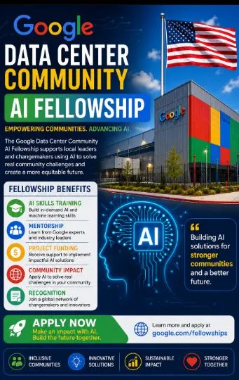 Google Data Center Community AI Fellowship Scholarship Information