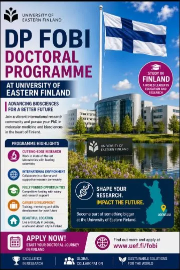 DP FOBI Doctoral Programme at University of Eastern Finland Scholarship Information DP FOBI Doctoral Programme at University of Eastern Finland Scholarship Information