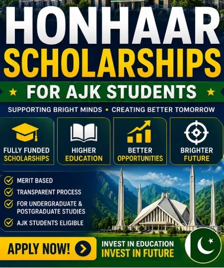 HONHAAR Scholarships for AJK Students Scholarship Information