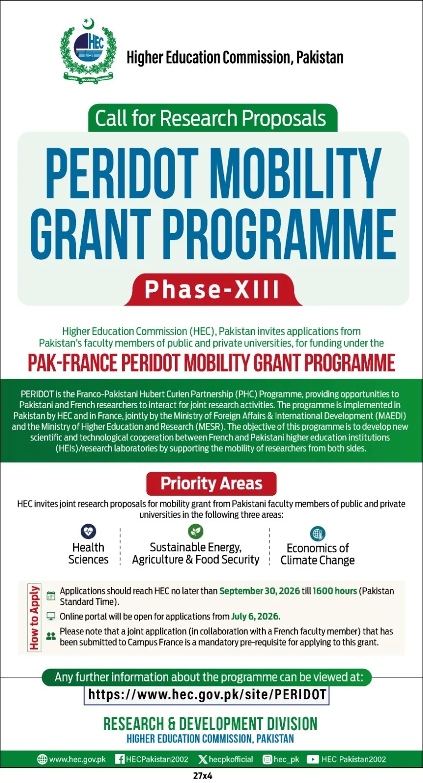 PERIDOT Research Program Scholarship Information PERIDOT Research Program Scholarship Information