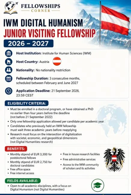 IWM Digital Humanism Junior Visiting Fully Funded Fellowship  Scholarship Information
