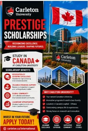 Carleton University Prestige Scholarships Scholarship Information Carleton University Prestige Scholarships Scholarship Information