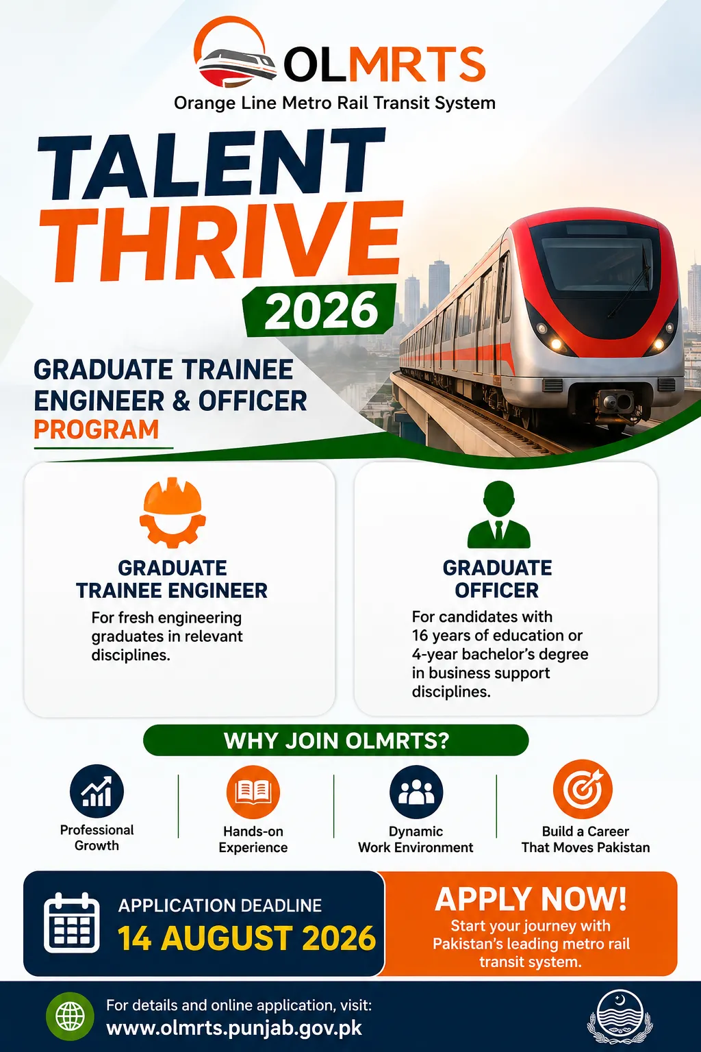 OLMRTS Talent Thrive 2026 – Graduate Trainee Engineer Officer Program Scholarship Information