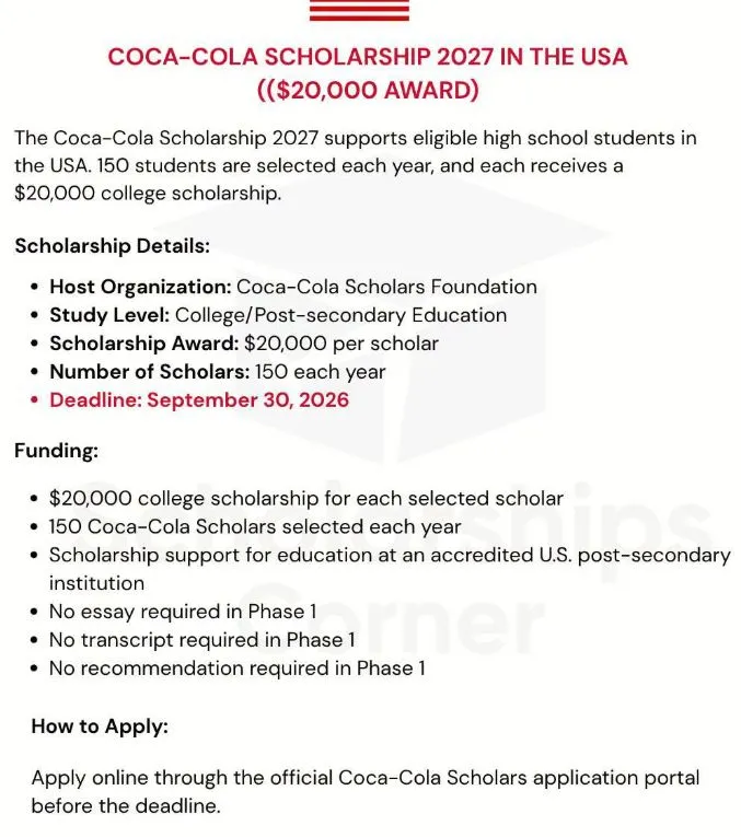 Coca Cola Scholars Program Scholarship Scholarship Information Coca Cola Scholars Program Scholarship Scholarship Information